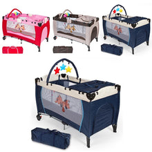 Load image into Gallery viewer, Portable folding baby crib play bed