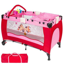 Load image into Gallery viewer, Portable folding baby crib play bed