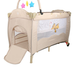 Portable folding baby crib play bed